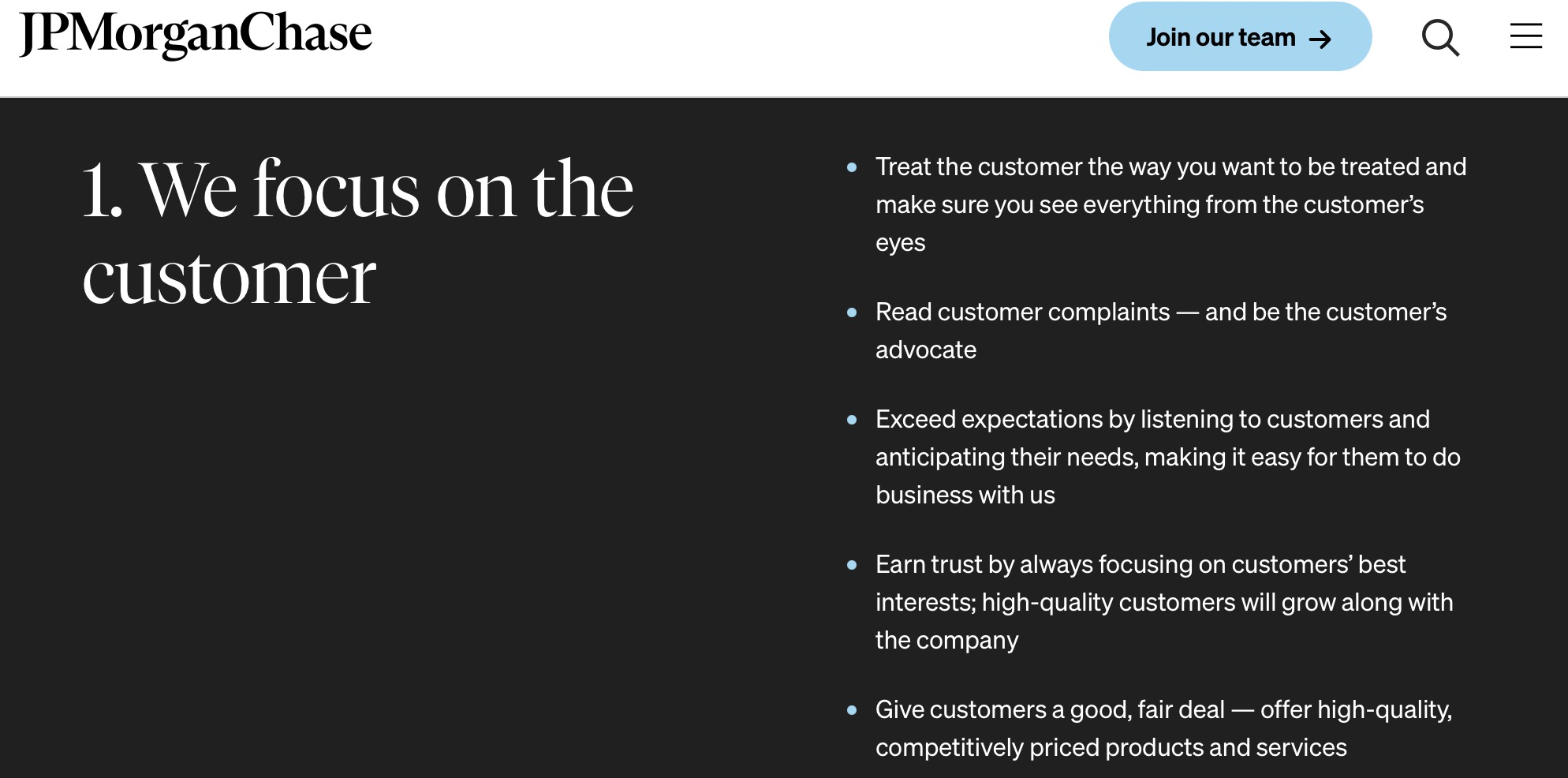 JPMorgan Chase: We focus on the customer